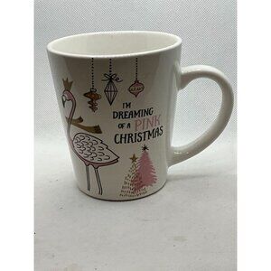 "I'm Dreaming Of A Pink Christmas" Flamingo Mug - Ceramic Holiday Coffee Cup